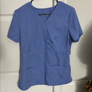Women's V-Neck Scrub Top in Periwinkle Blue